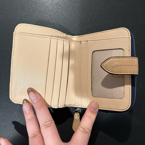 Coach Navy and Cream Patterned Wallet - Picture 5 of 8